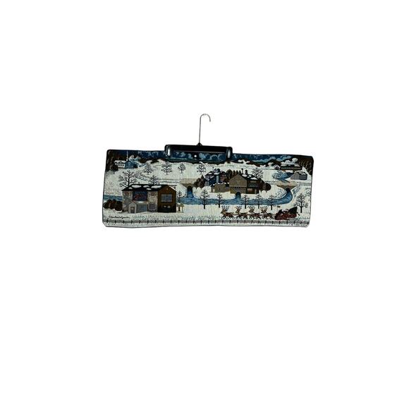 Charles Wysocki tapestry table santa's Coming to Town vintage 1986 AMC A L - Picture 2 of 10